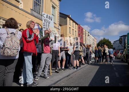 WATERFORD / IRLANDE / SEPT 20-2019 manifestations contre le changement climatique. Mobilisation pour l'environnement Banque D'Images