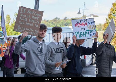 WATERFORD / IRLANDE / SEPT 20-2019 manifestations contre le changement climatique. Mobilisation pour l'environnement Banque D'Images