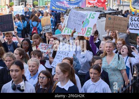 WATERFORD / IRLANDE / SEPT 20-2019 manifestations contre le changement climatique. Mobilisation pour l'environnement Banque D'Images