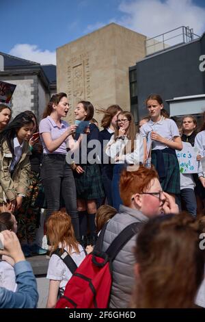 WATERFORD / IRLANDE / SEPT 20-2019 manifestations contre le changement climatique. Mobilisation pour l'environnement Banque D'Images