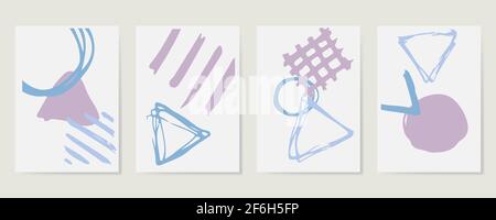 Diverses feuilles et fleurs, formes abstraites. Illustration de Vecteur