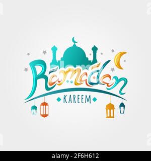 illustration vectorielle de la carte de voeux à la main de ramadan kareem Illustration de Vecteur
