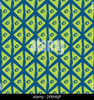 Tissage tressé et cercles griffés à motif tressé à motif vectoriel et griffonnage. Arrière-plan à motif entrelacé sans couture.fond isocmétrique bleu vert avec effet macrame. Tissé Illustration de Vecteur