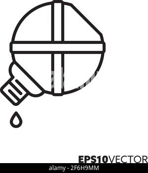 Icône de ligne de cantine. Symbole de contour de la bouteille d'eau. Illustration vectorielle de l'équipement de camping et de randonnée. Illustration de Vecteur