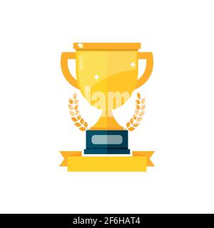 Coupe trophée, récompense, icône vecteur dans un style plat. Illustration de Vecteur