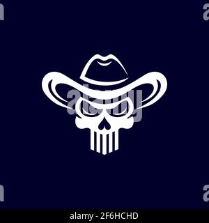 Logo crâne cowboy, illustration vectorielle Illustration de Vecteur
