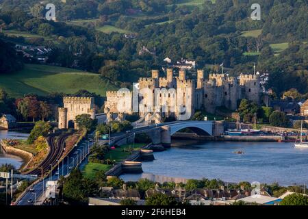 Conwy Castle ; pays de Galles ; Royaume-Uni Banque D'Images