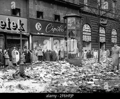 BUDAPEST 1956-11-01 la révolution hongroise 1956. Destruction à Budapest. Photo: Folke Hellberg / DN / TT code 23 Banque D'Images