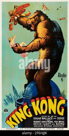 King Kong, affiche de film 1933. Avec Fay Wray, Bruce Cabot, Robert Armstrong et Frank Reicher. Aventure / fantaisie / action / romance. Banque D'Images