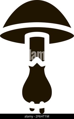 Illustration du vecteur glyphe d'icône de champignon végétal Illustration de Vecteur