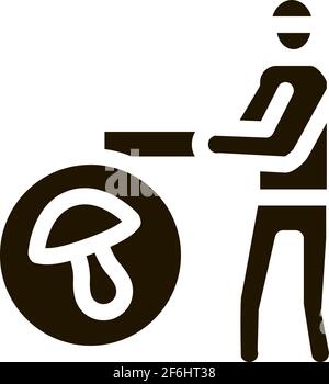 Illustration du vecteur glyphe de l'icône de l'agriculteur de champignons Illustration de Vecteur