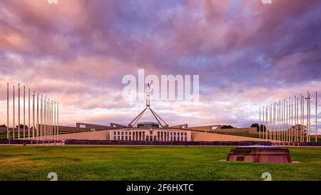 Canberra, ACT, Australie - janvier 3 2018 : Parlement australien sur Capital Hill Banque D'Images