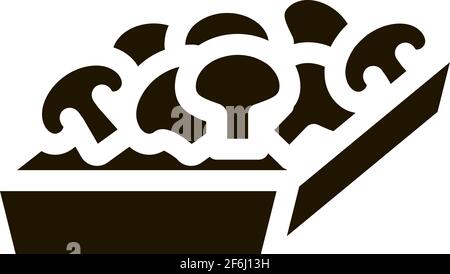 Icône de conteneur de champignons Illustration du glyphe vectoriel Illustration de Vecteur