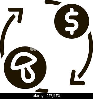 Illustration du glyphe vectoriel de l'icône de vente de champignons Illustration de Vecteur