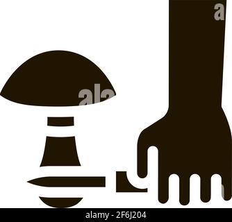 Icône de coupe de champignon Illustration du glyphe vectoriel Illustration de Vecteur
