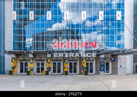 Le Bridgestone Arena abrite les Nashville Predators, situés dans le centre-ville de Nashville. Le lieu accueille des matchs de hockey, des concerts et d'autres événements. Banque D'Images