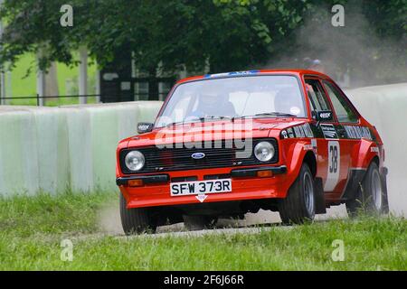 Les voitures Ford Escort Mk2 ont été reconstruites comme des voitures de rallye vues lors de l'événement de rallye à Chatsworth House 2008. Banque D'Images