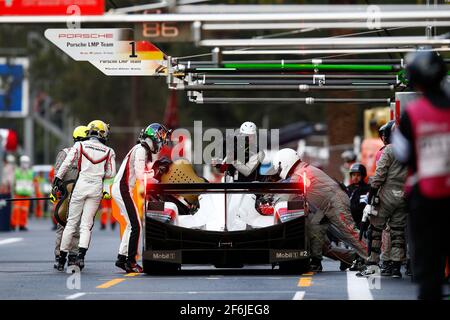 02 BERNHARD Timo (deu), HARTLEY Brendon (nzl), BAMBER Earl (nzl), Porsche 919 hybride lmp1 équipe Porsche, action pendant le Championnat du monde d'endurance WEC 2017 de la FIA, 6 heures du Mexique du 1er au 3 septembre - photo DPPI Banque D'Images