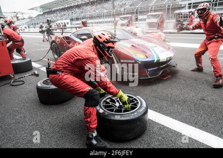 51 CALADO James (gbr), PIER GUIDI Alessandro (ita), Ferrari 488 GTE équipe AF Corse, action pendant le Championnat du monde d'endurance WEC 2017 de la FIA, 6 heures du Mexique du 1er au 3 septembre - photo Frédéric le Floc'h / DPPI Banque D'Images