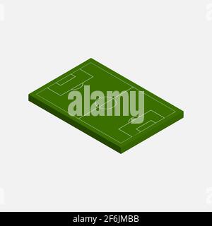 vue en perspective du football 3d, terrain de football isométrique. Illustration du vecteur de stock isolée sur fond blanc. Illustration de Vecteur