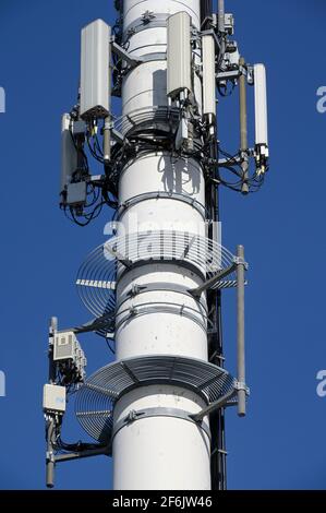 Allemagne, mât de transmission cellulaire / DEUTSCHLAND, Timmendorfer Strand, Sendemast fuer Mobilfunk Banque D'Images