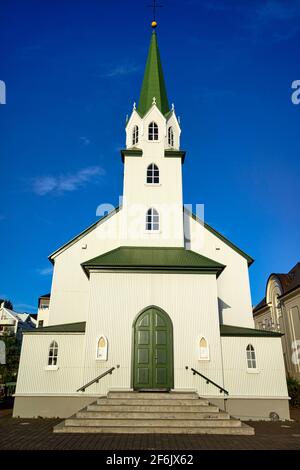 Église de Frikirkjan Reykjavik Luteran. Islande Banque D'Images
