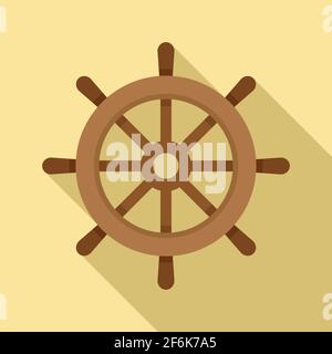 Icône de roue de navigation, style plat Illustration de Vecteur