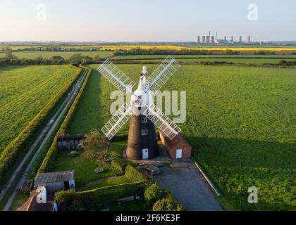 Nord du moulin à vent de Leverton Banque D'Images