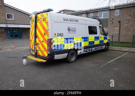 Essex police Dog Unit van, Walton on the Naze, tendring, Essex England Banque D'Images