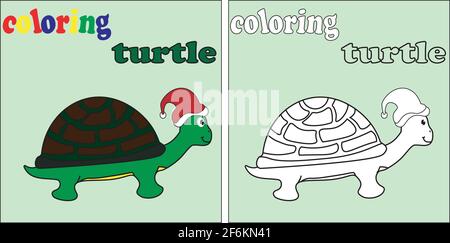 vecteur de coloration de tortue Illustration de Vecteur