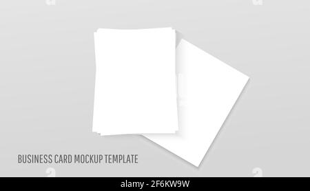 Maquette papier cartes réalistes pour modèle de conception avec ombres sur fond gris. Illustration vectorielle Illustration de Vecteur