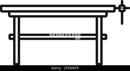 Icône de table de travail de menuisier, style de contour Illustration de Vecteur