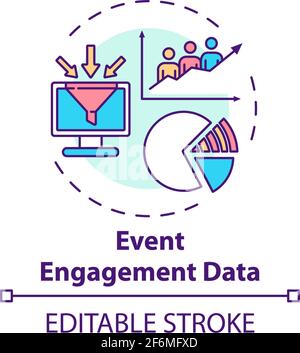 Icône de concept de données d'interception d'événement Illustration de Vecteur