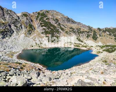 Paysage incroyable avec les lacs de Musalenski, Rila montagne, Bulgarie Banque D'Images