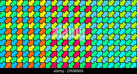 Ensemble de motifs abstraits colorés et simples avec flèches Illustration vectorielle Art Illustration de Vecteur