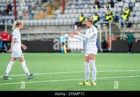 Malmö, Suède. 1er avril 2021. Sanne Troelsgaard (51) du FC Rosengard, vu dans la deuxième partie de la finale de la Ligue des champions de l'UEFA à Malmö Idrottsplats à Malmö, en Suède. (Crédit photo : Gonzales photo/Alamy Live News Banque D'Images