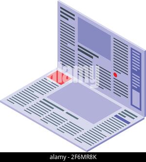 Icône de papier journal. Isométrique de l'icône de vecteur de papier journal pour la conception de sites Web isolée sur fond blanc Illustration de Vecteur