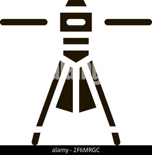 Icône de l'outil de niveau laser Illustration du glyphe vectoriel Illustration de Vecteur