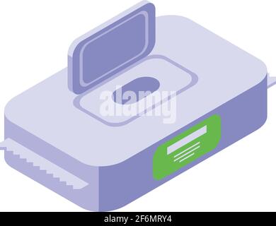 Ouvrir l'icône du pack de lingettes. Isométrique de l'icône de vecteur de paquet de lingettes ouvertes pour la conception de sites Web isolée sur fond blanc Illustration de Vecteur