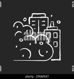 Icône blanche de la craie de tempête de sable sur fond noir Illustration de Vecteur