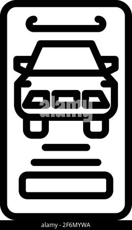 Icône d'achat de voiture en ligne. Outline voiture en ligne achat de vecteur icône pour la conception de Web isolé sur fond blanc Illustration de Vecteur