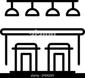 Icône de tabouret de comptoir. Outline Bar contre-tabouret icône vectorielle pour la conception de sites Web isolée sur fond blanc Illustration de Vecteur