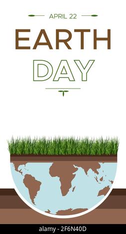 Happy Earth Day - vecteur vertical plat ECO illustration d'un concept environnemental pour sauver le monde. Vision conceptuelle sur le thème de la sauvegarde de l'avion Illustration de Vecteur