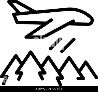 Icône avion pompier. Outline avion pompier vecteur icône pour la conception de Web isolé sur fond blanc Illustration de Vecteur