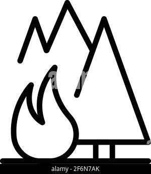 Icône forêt inflammable. Décrivez l'icône de vecteur forestier inflammable pour la conception de sites Web isolée sur fond blanc Illustration de Vecteur