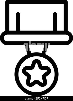 Icône de médaille de l'armée. Outline Army Medal Vector Icon pour la conception de sites Web isolé sur fond blanc Illustration de Vecteur