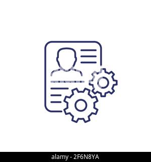 icône de la ligne des paramètres du compte en blanc Illustration de Vecteur