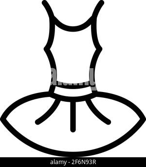 Icône de la robe de ballet douce. Contour de la robe de ballet douce vecteur icône pour le web design isolé sur fond blanc Illustration de Vecteur