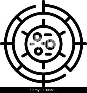 Icône de cible de virus. Icône vectorielle de vecteur cible de virus pour la conception Web isolée sur fond blanc Illustration de Vecteur