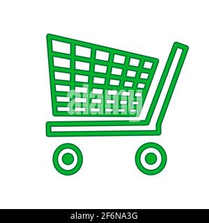 Icône de panier isolée sur fond blanc. Pictogramme de chariot couleur. Logo du centre commercial. Affiche du magasin en ligne. Illustration vectorielle Illustration de Vecteur